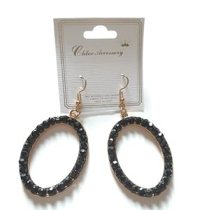 Chloe Accessory Black Beaded Dangle Earrings